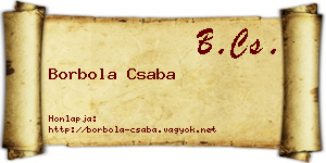 Borbola Csaba névjegykártya